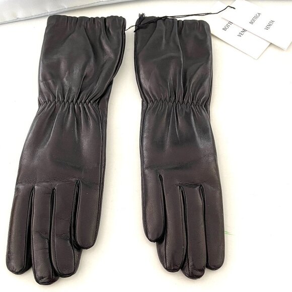 Bottega Veneta Accessories - Bottega Venega Womens Long Leather Gloves Black 671708